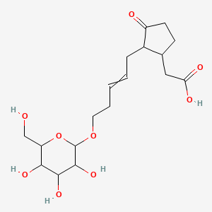 2-[3-Oxo-2-[5-[3,4,5-trihydroxy-6-(hydroxymethyl)oxan-2-yl]oxypent-2-enyl]cyclopentyl]acetic acid