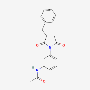 molecular formula C19H18N2O3 B1230373 N-[3-(3-benzyl-2,5-dioxopyrrolidin-1-yl)phenyl]acetamide 