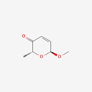 molecular formula C7H10O3 B1230393 (2S,6R)-2-methoxy-6-methyl-2H-pyran-5-one CAS No. 33647-82-4
