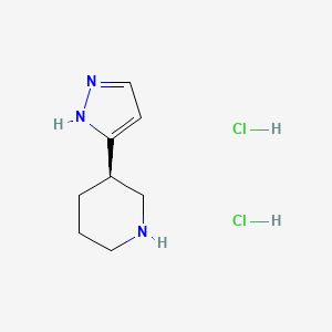 molecular formula C8H15Cl2N3 B12304068 (R)-3-(1H-pyrazol-5-yl)piperidine dihydrochloride 