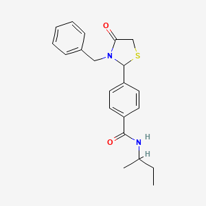 N-butan-2-yl-4-[4-oxo-3-(phenylmethyl)-2-thiazolidinyl]benzamide