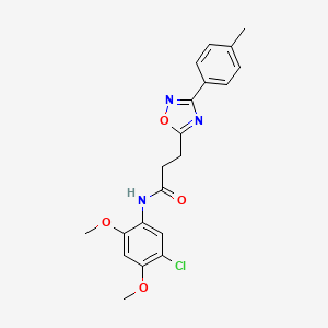 molecular formula C20H20ClN3O4 B1230418 N-(5-chloro-2,4-dimethoxyphenyl)-3-[3-(4-methylphenyl)-1,2,4-oxadiazol-5-yl]propanamide 