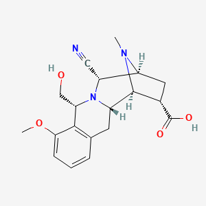 (1S,2S,10R,12S,13S,15S)-12-cyano-10-(hydroxymethyl)-8-methoxy-16-methyl-11,16-diazatetracyclo[11.2.1.02,11.04,9]hexadeca-4(9),5,7-triene-15-carboxylic acid