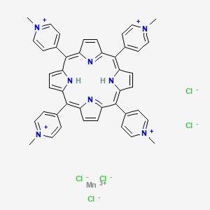 molecular formula C44H38Cl5MnN8+2 B12304204 Manganese(3+);5,10,15,20-tetrakis(1-methylpyridin-1-ium-4-yl)-21,23-dihydroporphyrin;pentachloride 