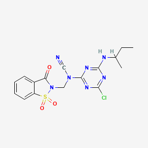 [4-(Butan-2-ylamino)-6-chloro-1,3,5-triazin-2-yl]-[(1,1,3-trioxo-1,2-benzothiazol-2-yl)methyl]cyanamide