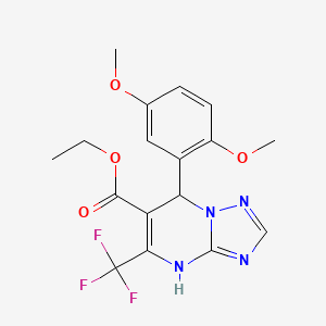 7-(2,5-Dimethoxyphenyl)-5-(trifluoromethyl)-1,7-dihydro-[1,2,4]triazolo[1,5-a]pyrimidine-6-carboxylic acid ethyl ester