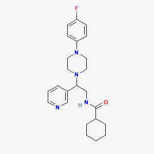 molecular formula C24H31FN4O B1230428 N-[2-[4-(4-fluorophenyl)-1-piperazinyl]-2-(3-pyridinyl)ethyl]cyclohexanecarboxamide 