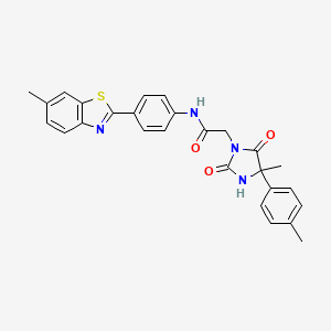 N-[4-(6-methyl-1,3-benzothiazol-2-yl)phenyl]-2-[4-methyl-4-(4-methylphenyl)-2,5-dioxo-1-imidazolidinyl]acetamide