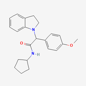 N-cyclopentyl-2-(2,3-dihydroindol-1-yl)-2-(4-methoxyphenyl)acetamide