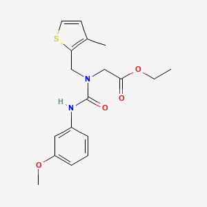 2-[[(3-Methoxyanilino)-oxomethyl]-[(3-methyl-2-thiophenyl)methyl]amino]acetic acid ethyl ester