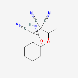 12-Imino-9-methyl-10,11-dioxatricyclo[5.3.2.0~1,6~]dodecane-7,8,8-tricarbonitrile