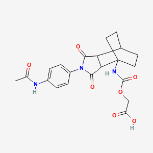 {[(1r,7r)-4-(4-Acetamidophenyl)-3,5-dioxo-4-azatricyclo[5.2.2.0(2,6)]undec-1-yl]carbamoyloxy}acetic acid