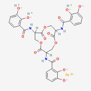 3-[[7,11-Bis[(2,3-dioxidobenzoyl)amino]-2,6,10-trioxo-1,5,9-trioxacyclododec-3-yl]carbamoyl]benzene-1,2-diolate;hydron;iron(3+)