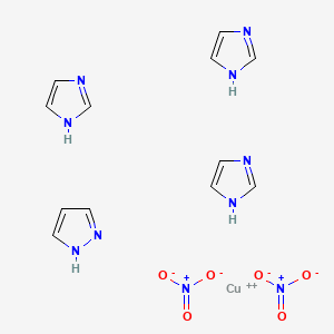 molecular formula C12H16CuN10O6 B1230490 Tetrakis(1H-imidazol-1-yl)copper(2+) dinitrate CAS No. 33790-63-5