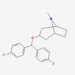 molecular formula C21H23F2NO B1230493 3-[Bis(4-fluorophenyl)methoxy]-8-methyl-8-azabicyclo[3.2.1]octane 