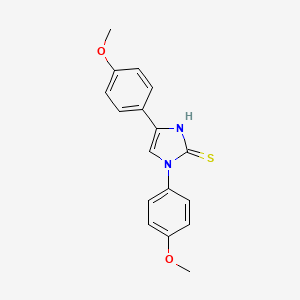molecular formula C17H16N2O2S B1230494 3,5-bis(4-methoxyphenyl)-1H-imidazole-2-thione 