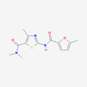 molecular formula C13H15N3O3S B1230499 N,N,4-trimethyl-2-[[(5-methyl-2-furanyl)-oxomethyl]amino]-5-thiazolecarboxamide 