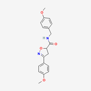 molecular formula C19H20N2O4 B1230510 N-(4-methoxybenzyl)-3-(4-methoxyphenyl)-4,5-dihydroisoxazole-5-carboxamide 