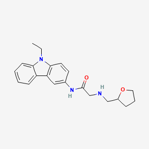 molecular formula C21H25N3O2 B1230515 N-(9-ethyl-3-carbazolyl)-2-(2-oxolanylmethylamino)acetamide 