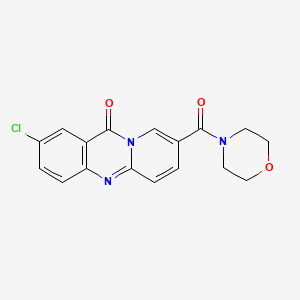 molecular formula C17H14ClN3O3 B1230519 2-Chloro-8-[4-morpholinyl(oxo)methyl]-11-pyrido[2,1-b]quinazolinone 