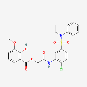 2-Hydroxy-3-methoxybenzoic acid [2-[2-chloro-5-[ethyl(phenyl)sulfamoyl]anilino]-2-oxoethyl] ester