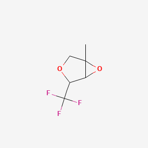 molecular formula C6H7F3O2 B12305246 1-Methyl-4-(trifluoromethyl)-3,6-dioxabicyclo[3.1.0]hexane 