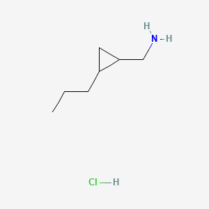 molecular formula C7H16ClN B12305261 rac-[(1R,2R)-2-propylcyclopropyl]methanamine hydrochloride 