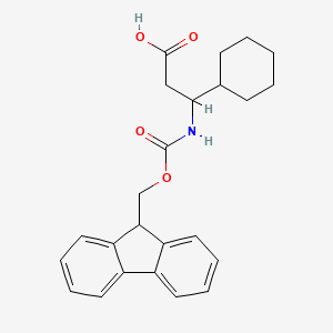 molecular formula C24H27NO4 B12305312 3-((((9H-Fluoren-9-yl)methoxy)carbonyl)amino)-3-cyclohexylpropanoic acid 