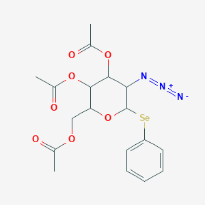 molecular formula C18H21N3O7Se B12305339 (3,4-Diacetyloxy-5-azido-6-phenylselanyloxan-2-yl)methyl acetate 