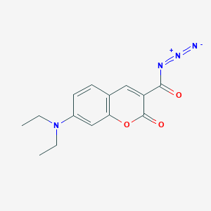 molecular formula C14H14N4O3 B123054 7-(Diethylamino)coumarin-3-carbonyl azide CAS No. 157673-16-0