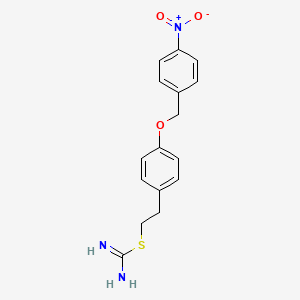 molecular formula C16H17N3O3S B1230545 2-[4-[(4-nitrophenyl)methoxy]phenyl]ethyl carbamimidothioate 