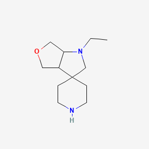 molecular formula C12H22N2O B12305519 rac-(3aR,6aS)-1-ethyl-hexahydrospiro[furo[3,4-b]pyrrole-3,4'-piperidine], cis 