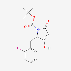 molecular formula C16H18FNO4 B12305603 tert-butyl 2-[(2-fluorophenyl)methyl]-3-hydroxy-5-oxo-2H-pyrrole-1-carboxylate 
