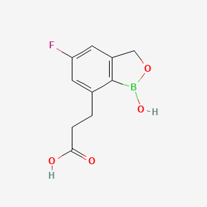 molecular formula C10H10BFO4 B12305652 3-(5-Fluoro-1-hydroxy-1,3-dihydro-2,1-benzoxaborol-7-yl)propanoic acid 