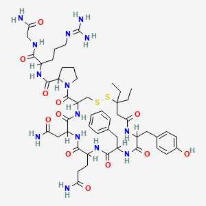 molecular formula C50H72N14O12S2 B1230568 Arginine vasopressin, 1-(beta-mercapto-beta,beta-diethylpropionic acid)- CAS No. 81131-88-6