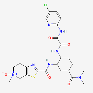 molecular formula C24H30ClN7O5S B12305704 N'-(5-chloropyridin-2-yl)-N-[4-(dimethylcarbamoyl)-2-[(5-methyl-5-oxido-6,7-dihydro-4H-[1,3]thiazolo[5,4-c]pyridin-5-ium-2-carbonyl)amino]cyclohexyl]oxamide 