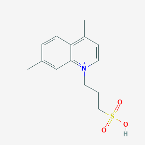 molecular formula C14H18NO3S+ B1230575 3-(4,7-Dimethyl-1-quinolin-1-iumyl)-1-propanesulfonic acid 