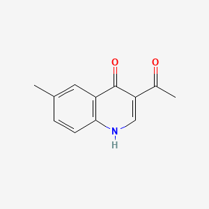 molecular formula C12H11NO2 B1230578 3-acetyl-6-methyl-1H-quinolin-4-one 