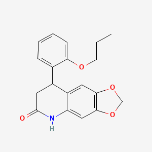 molecular formula C19H19NO4 B1230581 8-(2-propoxyphenyl)-7,8-dihydro-5H-[1,3]dioxolo[4,5-g]quinolin-6-one 