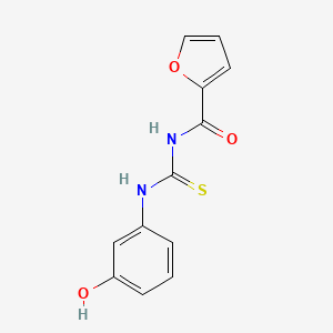 molecular formula C12H10N2O3S B1230589 N-[(3-hydroxyanilino)-sulfanylidenemethyl]-2-furancarboxamide 
