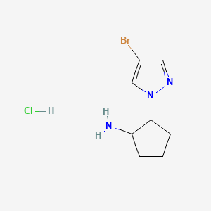 molecular formula C8H13BrClN3 B12305893 rac-(1R,2S)-2-(4-bromo-1H-pyrazol-1-yl)cyclopentan-1-amine hydrochloride, cis 