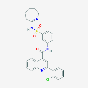 2-(2-chlorophenyl)-N-[3-(3,4,5,6-tetrahydro-2H-azepin-7-ylsulfamoyl)phenyl]-4-quinolinecarboxamide