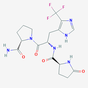 (2S)-N-[(2S)-1-[(2S)-2-Carbamoylpyrrolidin-1-yl]-1-oxo-3-[4-(trifluoromethyl)-1H-imidazol-5-yl]propan-2-yl]-5-oxopyrrolidine-2-carboxamide