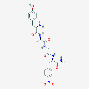 molecular formula C23H28N6O7 B12306040 L-Phenylalaninamide, L-tyrosyl-D-alanylglycyl-4-nitro- 