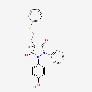 1-(4-Hydroxyphenyl)-2-phenyl-4-(2-(phenylthio)ethyl)-3,5-pyrazolidinedione