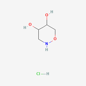 molecular formula C4H10ClNO3 B12306174 rac-(4R,5S)-1,2-oxazinane-4,5-diol hydrochloride, cis 
