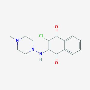molecular formula C15H16ClN3O2 B123062 1,4-Naphthalenedione, 2-chloro-3-((4-methyl-1-piperazinyl)amino)- CAS No. 155669-76-4