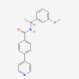 molecular formula C21H20N2O2 B12306241 N-[1-(3-methoxyphenyl)ethyl]-4-(pyridin-4-yl)benzamide 