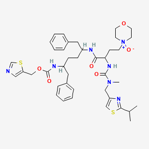 molecular formula C40H53N7O6S2 B12306311 4-(3-{[1,6-Diphenyl-5-({[(1,3-thiazol-5-yl)methoxy]carbonyl}amino)hexan-2-yl]carbamoyl}-3-{[methyl({[2-(propan-2-yl)-1,3-thiazol-4-yl]methyl})carbamoyl]amino}propyl)morpholin-4-ium-4-olate 