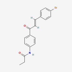 molecular formula C18H16BrNO2 B12306353 N-{4-[(2E)-3-(4-Bromophenyl)prop-2-enoyl]phenyl}propanamide 